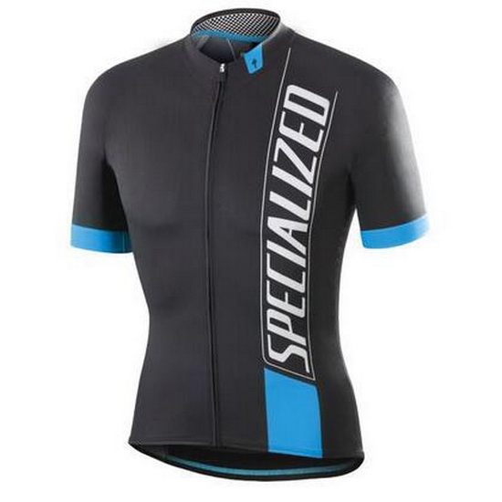 2016 Fahrradbekleidung Specialized Shwarz Wei Blau Trikot Kurzarm und Tragerhose