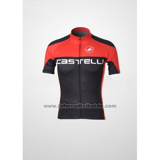 2011 Fahrradbekleidung Castelli Shwarz und Rot Trikot Kurzarm und Tragerhose
