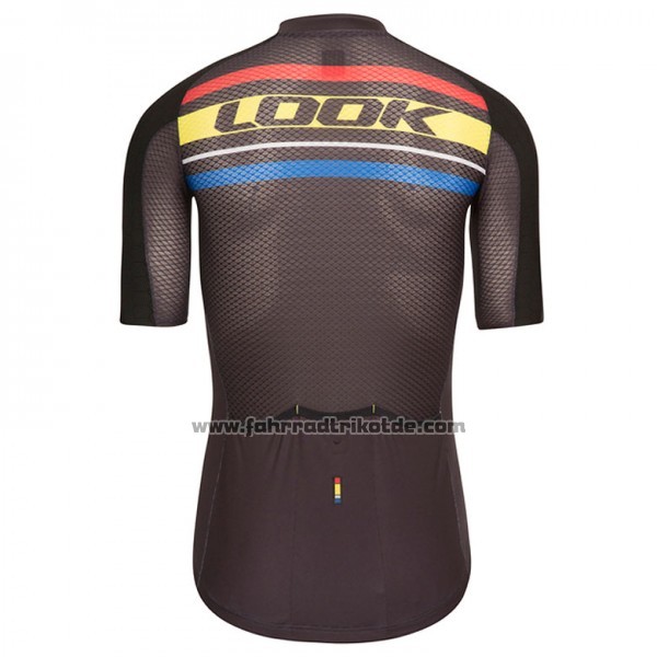 2017 Fahrradbekleidung Look Aero Carrera Shwarz und Gelb Trikot Kurzarm und Tragerhose