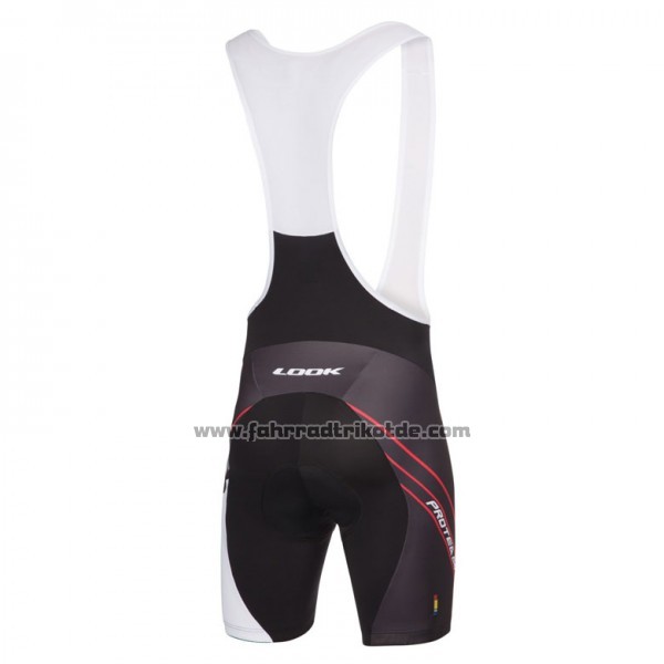 2017 Fahrradbekleidung Look Pro Equipo Shwarz und Rot Trikot Kurzarm und Tragerhose