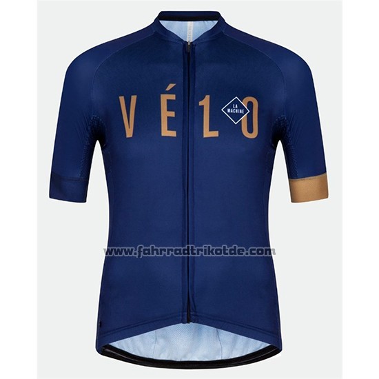 2018 Fahrradbekleidung Velo Blau Orange Trikot Kurzarm und Tragerhose