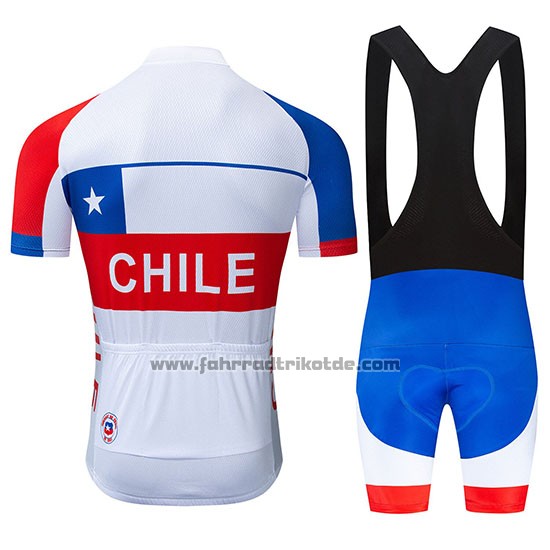 2019 Fahrradbekleidung Chile Wei Rot Trikot Kurzarm und Tragerhose