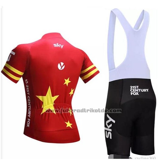 2018 Fahrradbekleidung China Rot Trikot Kurzarm und Tragerhose
