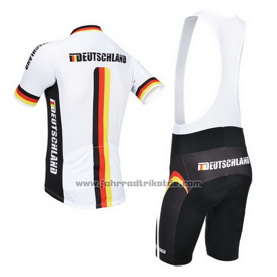 2013 Fahrradbekleidung Deutschland Wei und Shwarz Trikot Kurzarm und Tragerhose
