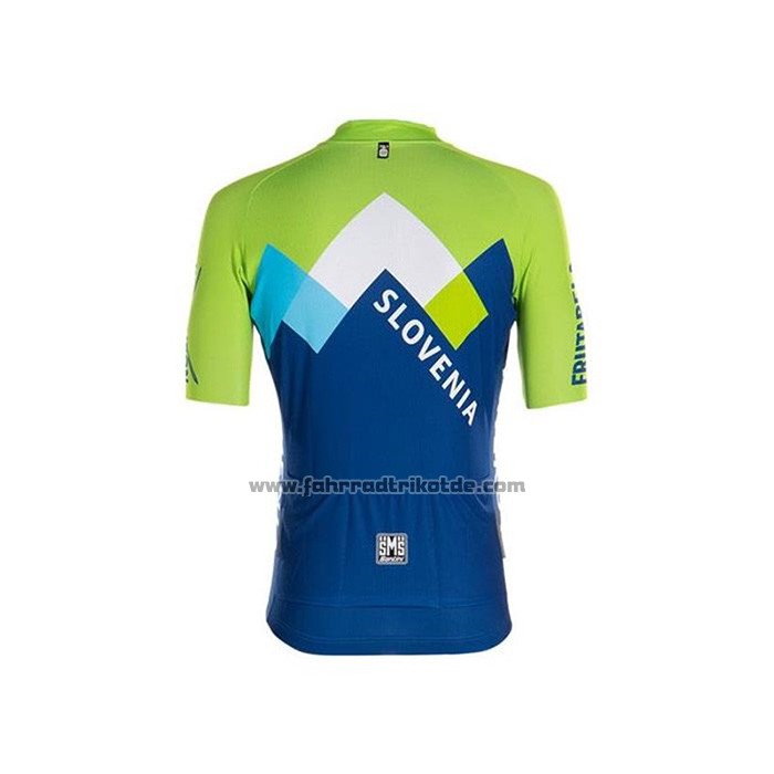 2020 Fahrradbekleidung Slovenia Grun Blau Trikot Kurzarm und Tragerhose