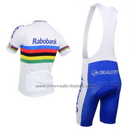 2013 Fahrradbekleidung UCI Weltmeister Lider Rabobank Wei Trikot Kurzarm und Tragerhose